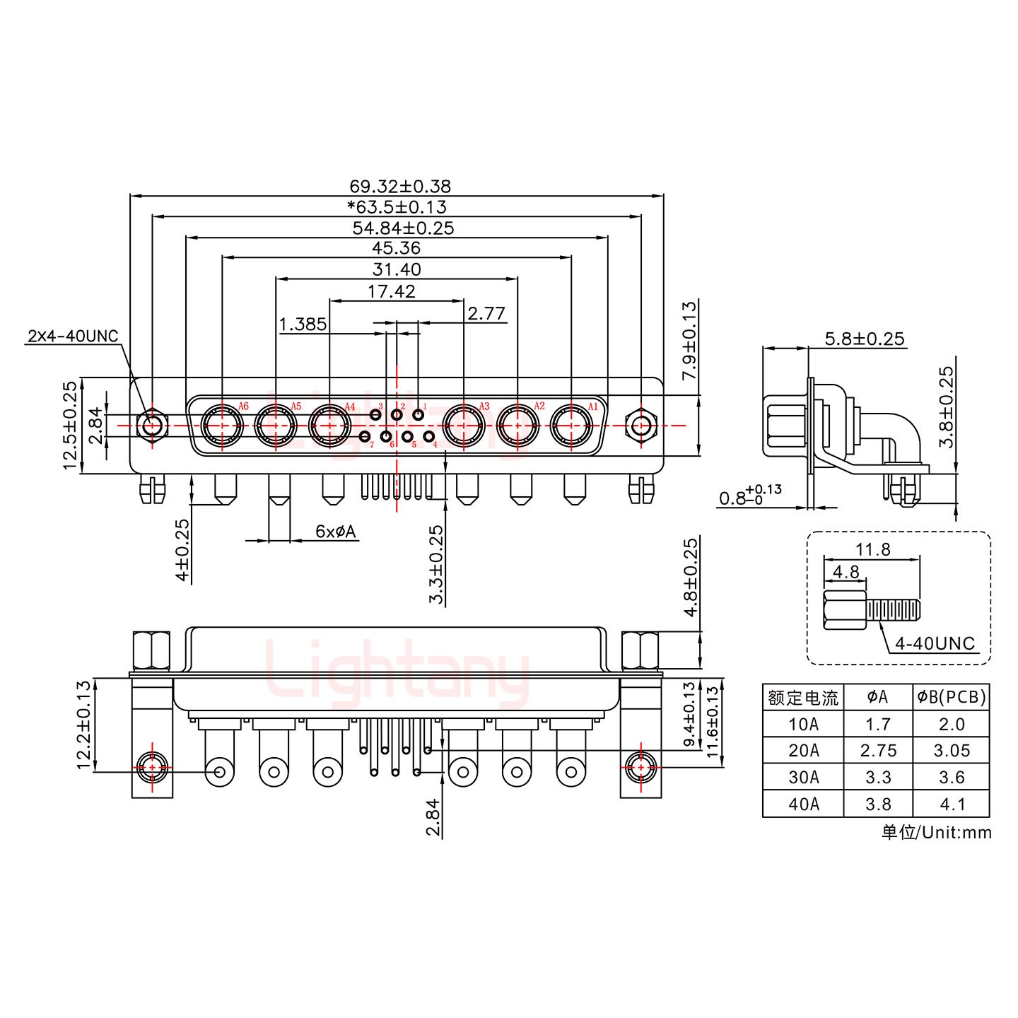 13W6A母PCB彎插板/鉚支架11.6/大電流20A