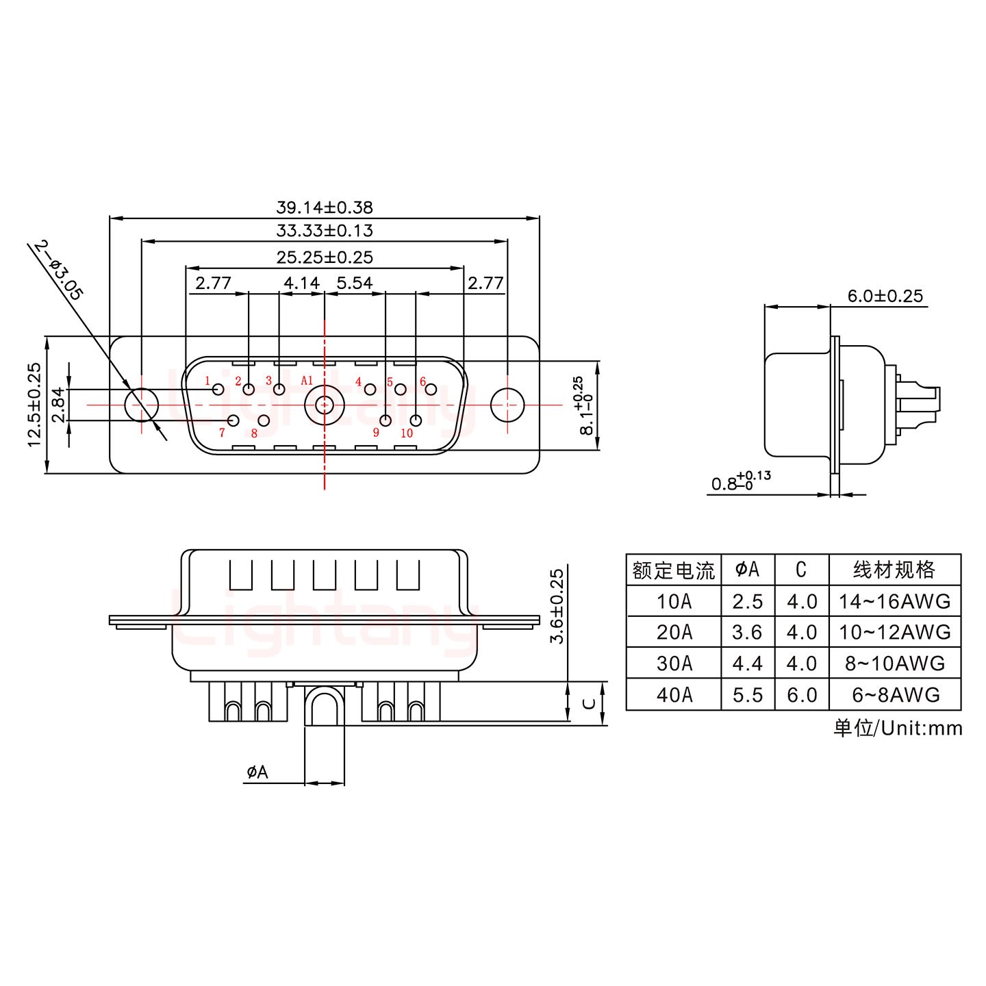 11W1公短體焊線(xiàn)/光孔/大電流20A