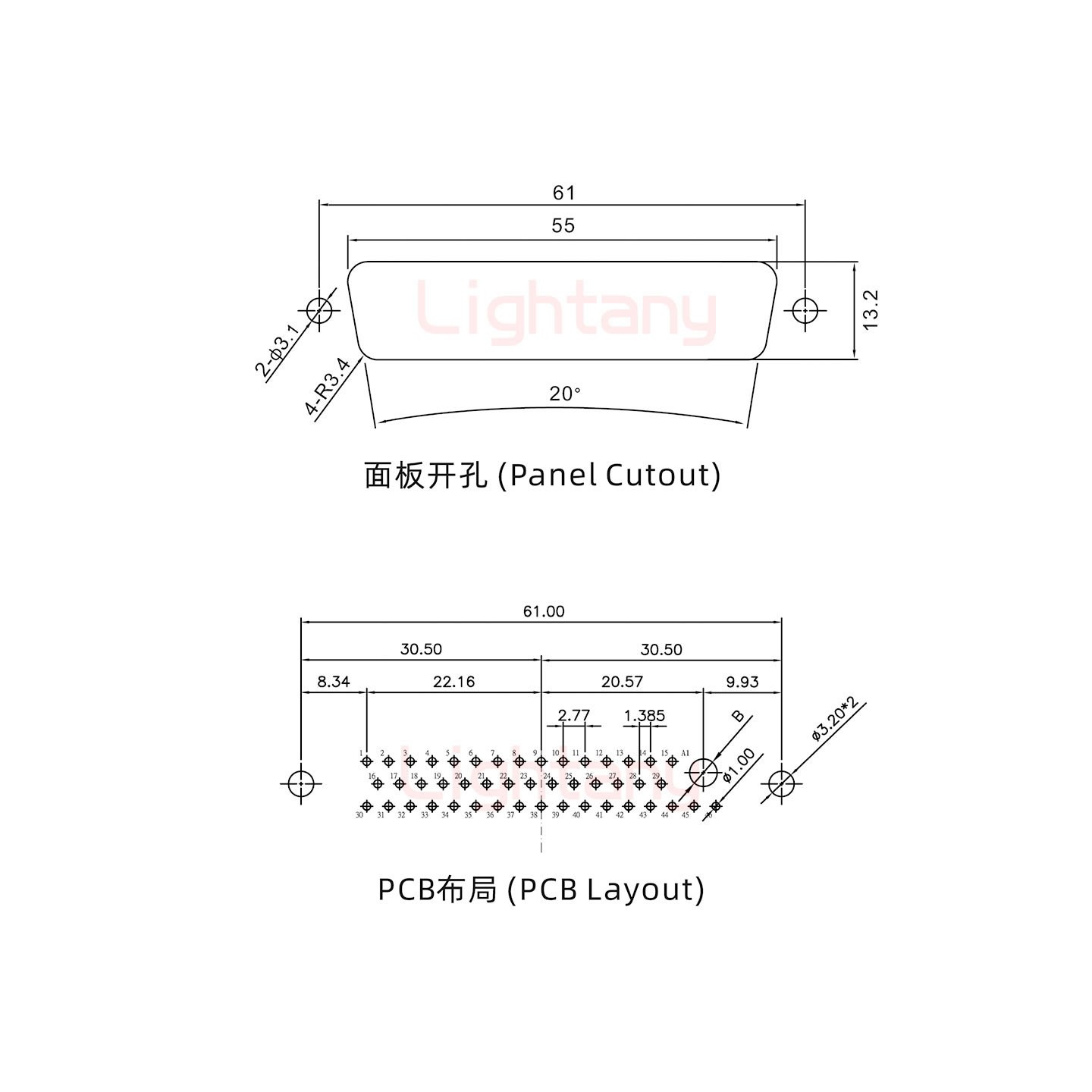 47W1公PCB直插板/鉚魚(yú)叉7.0/大電流10A