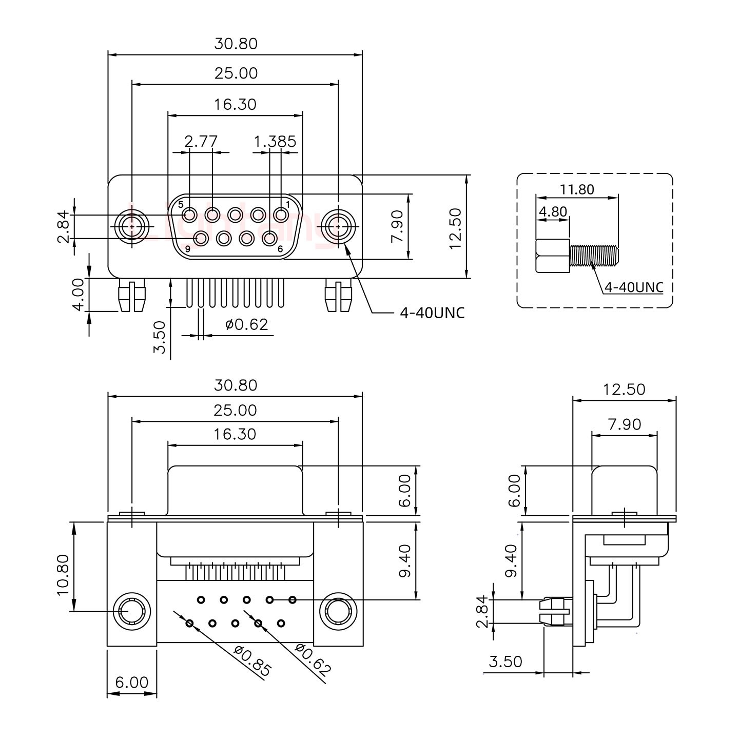 DR9 母 彎插板9.4 金屬支架10.8 鎖螺絲 車(chē)針