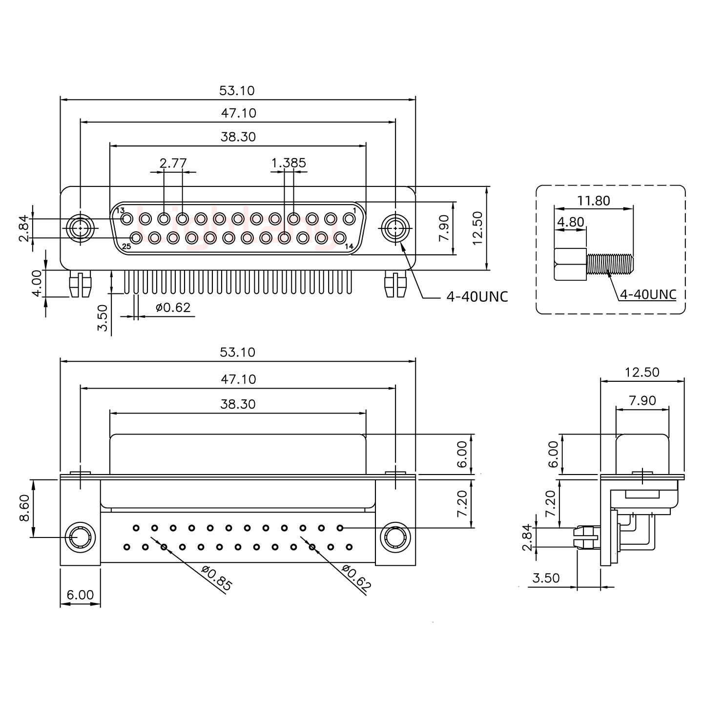 DR25 母 彎插板7.2金屬支架8.6 鎖螺絲 車(chē)針