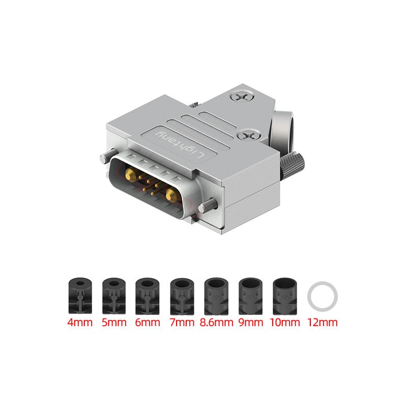 7W2公短體焊線40A+15P金屬外殼1679斜出線4~12mm