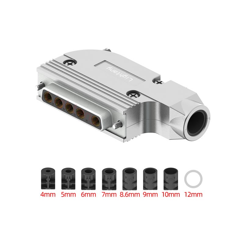 5W5母短體焊線10A+25P金屬外殼1015彎出線4~12mm