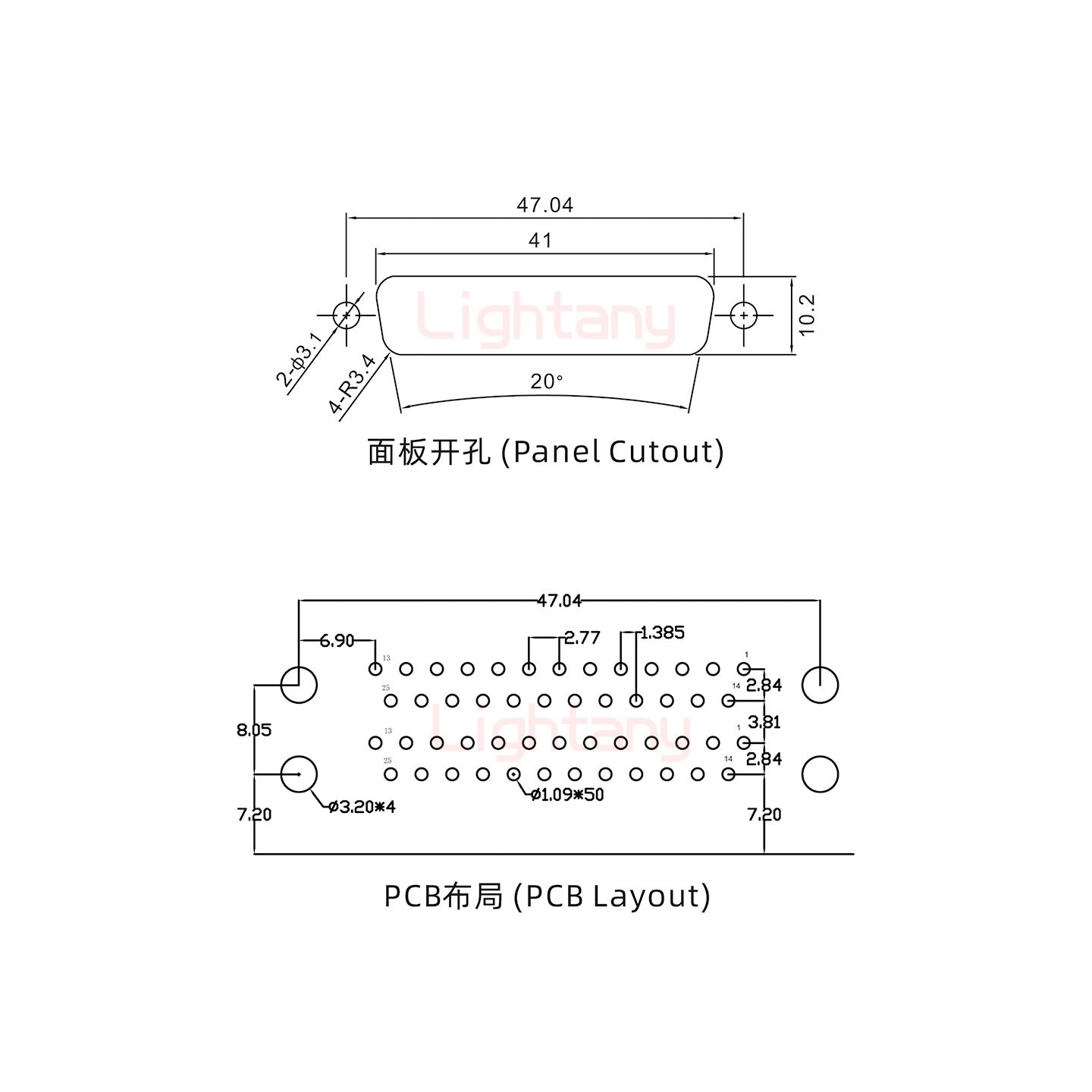 DR25 母對(duì)母 間距19.05車(chē)針雙胞胎 D-SUB連接器