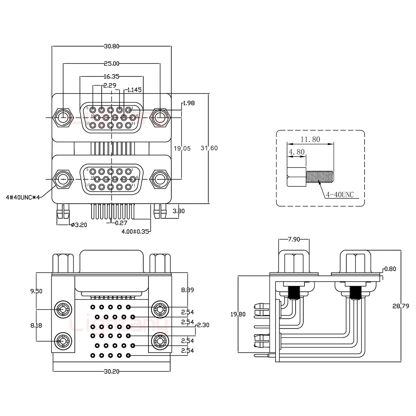 HDR15 母對(duì)母 間距19.05車針雙胞胎 D-SUB連接器