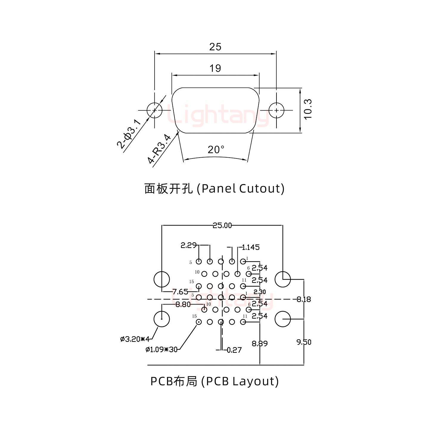 HDR15 母對(duì)母 間距19.05車針雙胞胎 D-SUB連接器