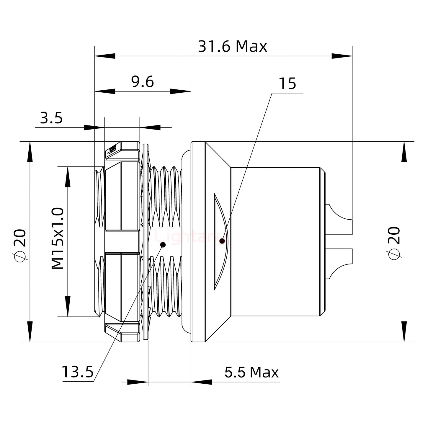 HEG.2B.002.CLLP前螺母插座 水密封