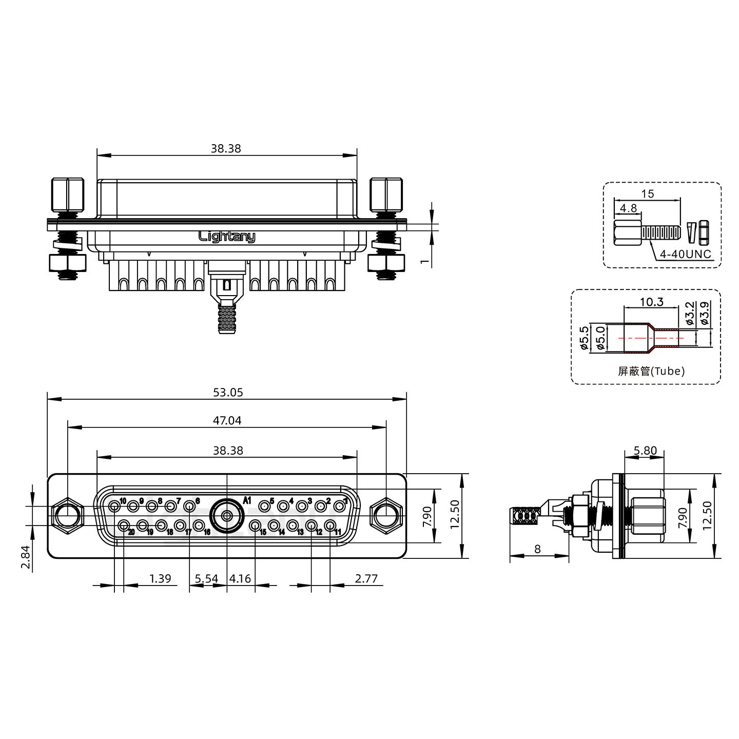 21W1母焊線(xiàn)式/鎖螺絲螺母+防水墊片/射頻同軸50歐姆