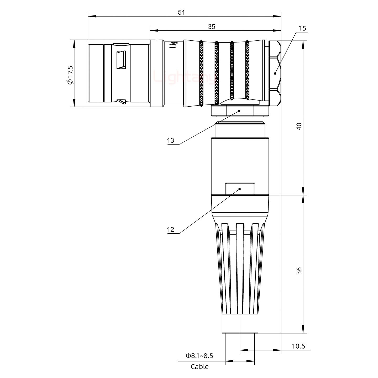 FHG.2K.006.CLAC85Z推拉自鎖帶護(hù)套彎式插頭