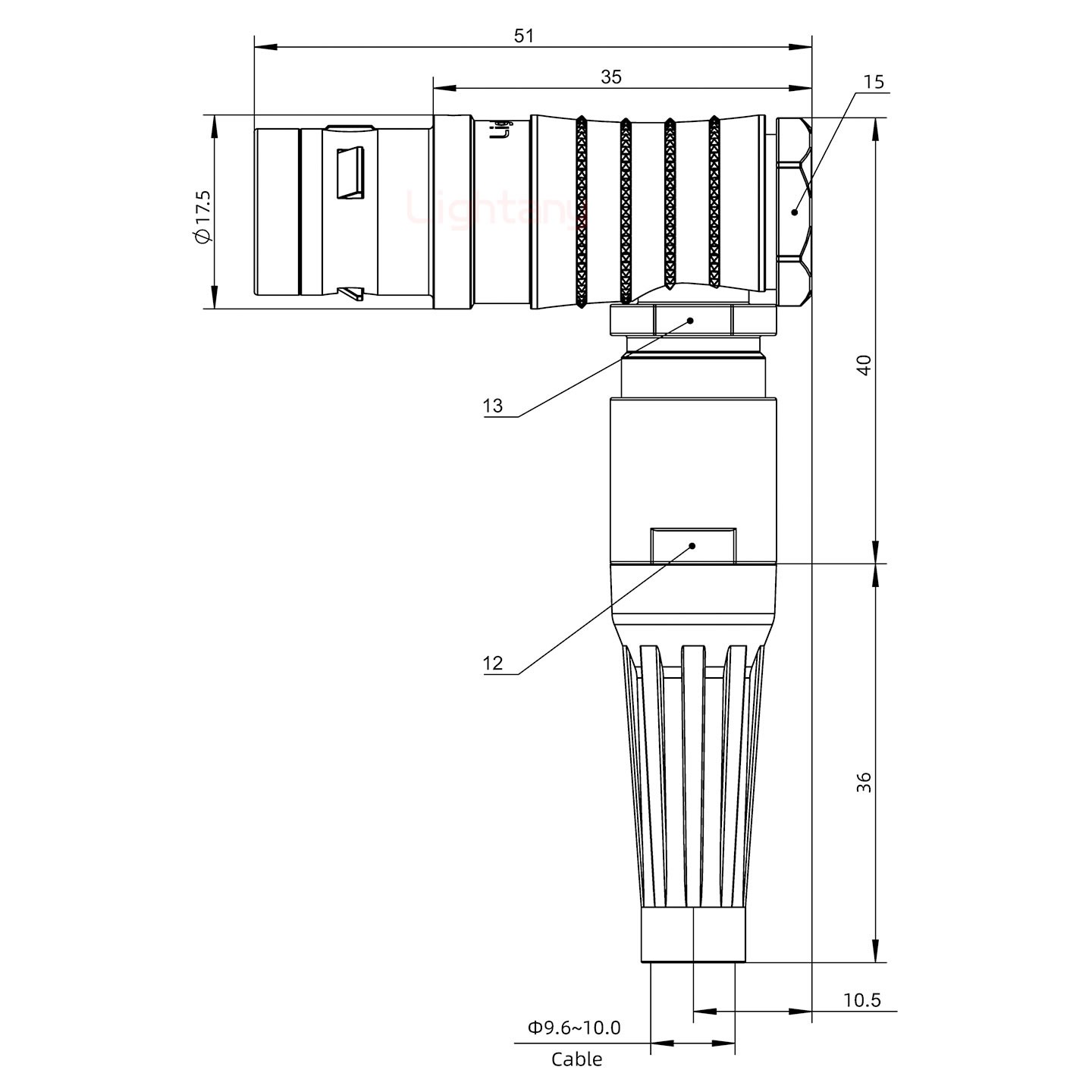 FHG.2K.010.CLAK95Z推拉自鎖帶護套彎式插頭