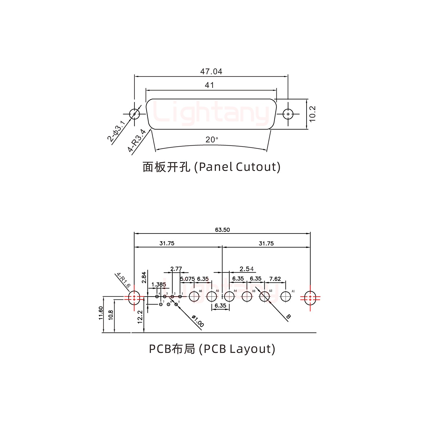 13W6B母PCB彎插板/鉚支架11.6/大電流30A