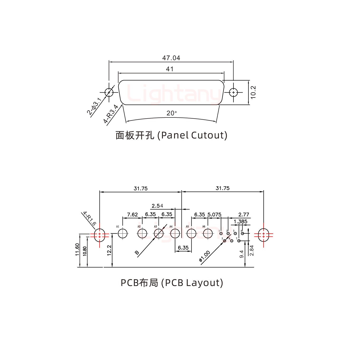 13W6B公PCB彎插板/鉚支架10.8/大電流10A